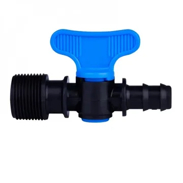 Кран с наружными резьбами для пластиковой трубы, Dn 1/2"*1/2" (КСН 16х1/2"x1/2")
