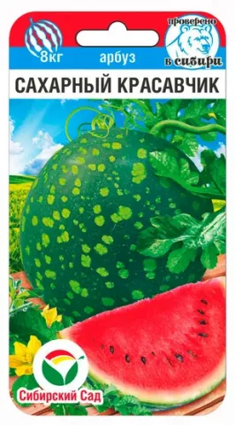 Seed packet Sugar Beauty with watermelon image - KRASAVECHIK