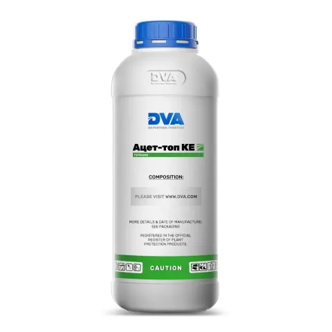 Plastic bottle of herbicide Acet-top KE