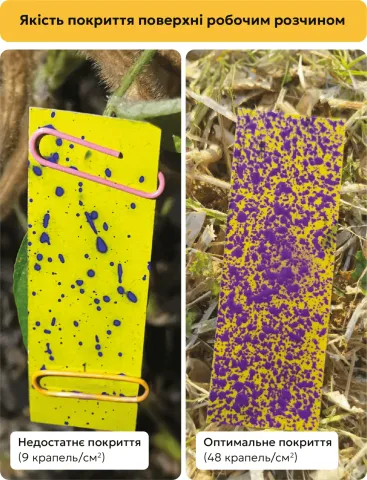 Demonstration of herbicide coverage for Batu V.G. and Talant using water-sensitive test cards