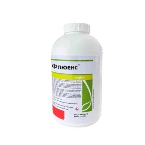 Plastic bottle of Fluence herbicide by Syngenta