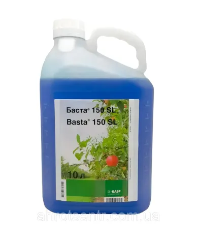 Blue jug with label Багги 150 SL and image of tomatoes - EnVigro, CS