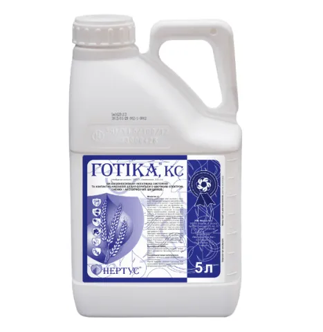 White jug with label ГОТИКА, КС volume 5 l - Gothica