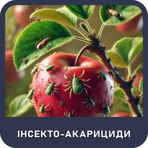 Червоне яблуко, уражене шкідниками, що ілюструє дію інсектициду Нокаут
