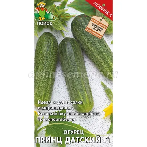 Seed packet of cucumber PRINCE DANISH F1