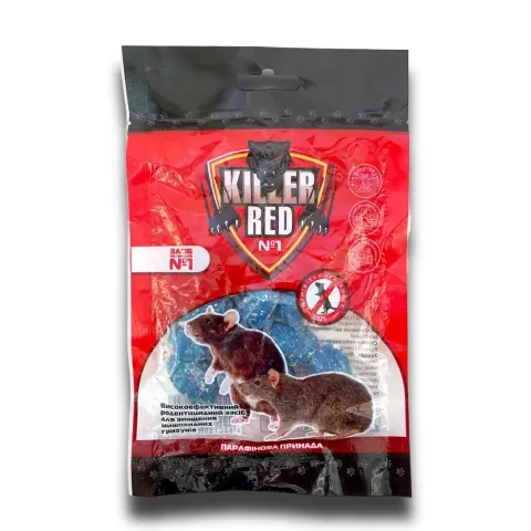 Packaging of rodenticide bait «RED KILLER» for rodent control