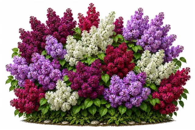 Blooming lilac shrub of the Unknown Soldier variety