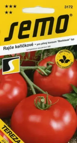 Seed packet of tomato Tezza F1 by brand Semo