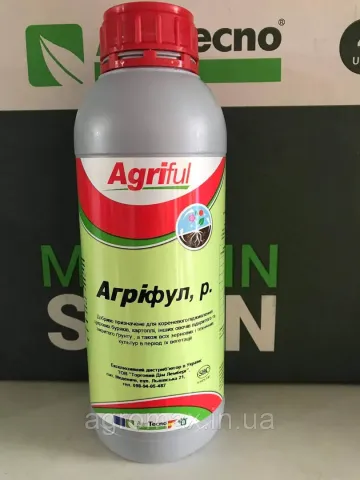 Бутелка добрива Агрифун, Р з червоним кришкою та зеленою етикеткою - AgriTechno Fertilizantes