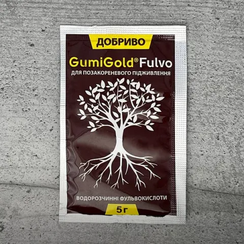 Пакет удобрения GumiGold Fulvo для подкормки растений - Геотон,в.р. (N - 6-8%, Р2О5 -29,57%, К2О - 39,49%, гуминови кисл