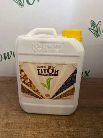 White canister with label «Titon» and seed imagery - PAROSTOK