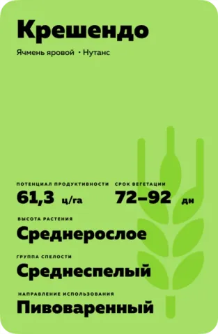 Пакет семян ячменя Крешендо